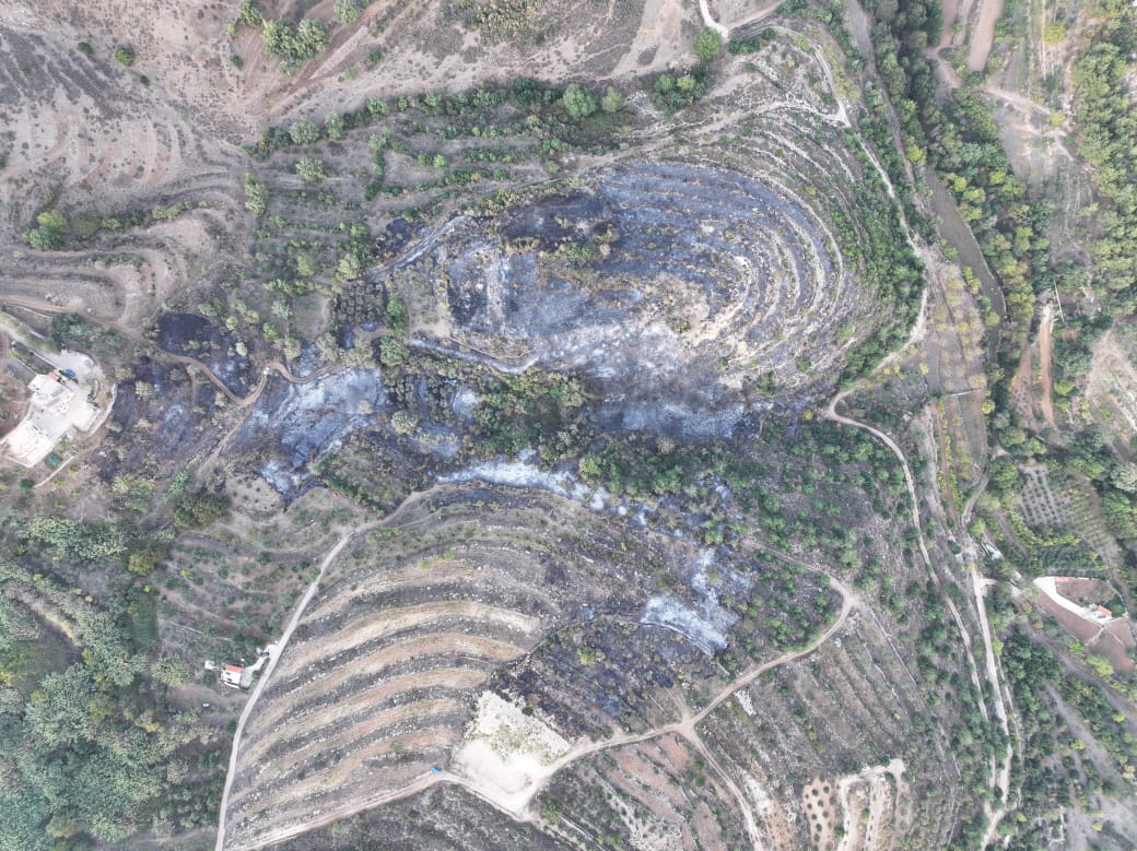 Municipalité d'Andqet : l’incendie de dimanche a détruit 56 000 mètres carrés de terres agricoles