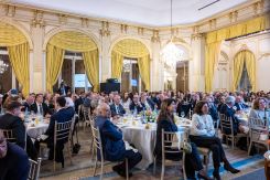 The guests at the 75th anniversary dinner of the Franco-Lebanese Chamber of Commerce, gathered in the salons of the Cercle de l’Union Interalliée in Paris. (Credit: Ammar Abd Rabbo)