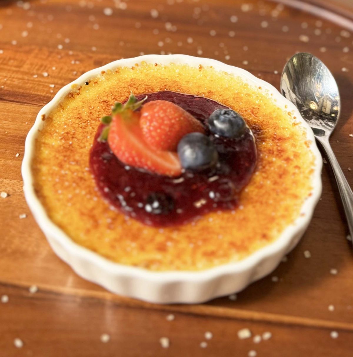 Charles Azar's crème brûlée with red berries