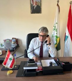 Beit Lif's mayor Izzat Hammoud in a call with our correspondent in southern Lebanon, Muntasser Abdallah on Nov. 20, 2025. (Photo sent to L'Orient Today)