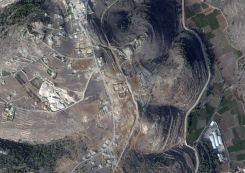 La position israélienne située près de Markaba, en territoire libanais. Photo Planet Labs PBC / AFP