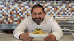 Chef Alan Geaam and his cauliflower salad. Photo Aly Baalbacky