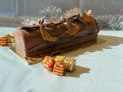 La bûche glacée "Le Sous-bois" de Flocon.  Photo Téa Ziadé/LÓLJ
