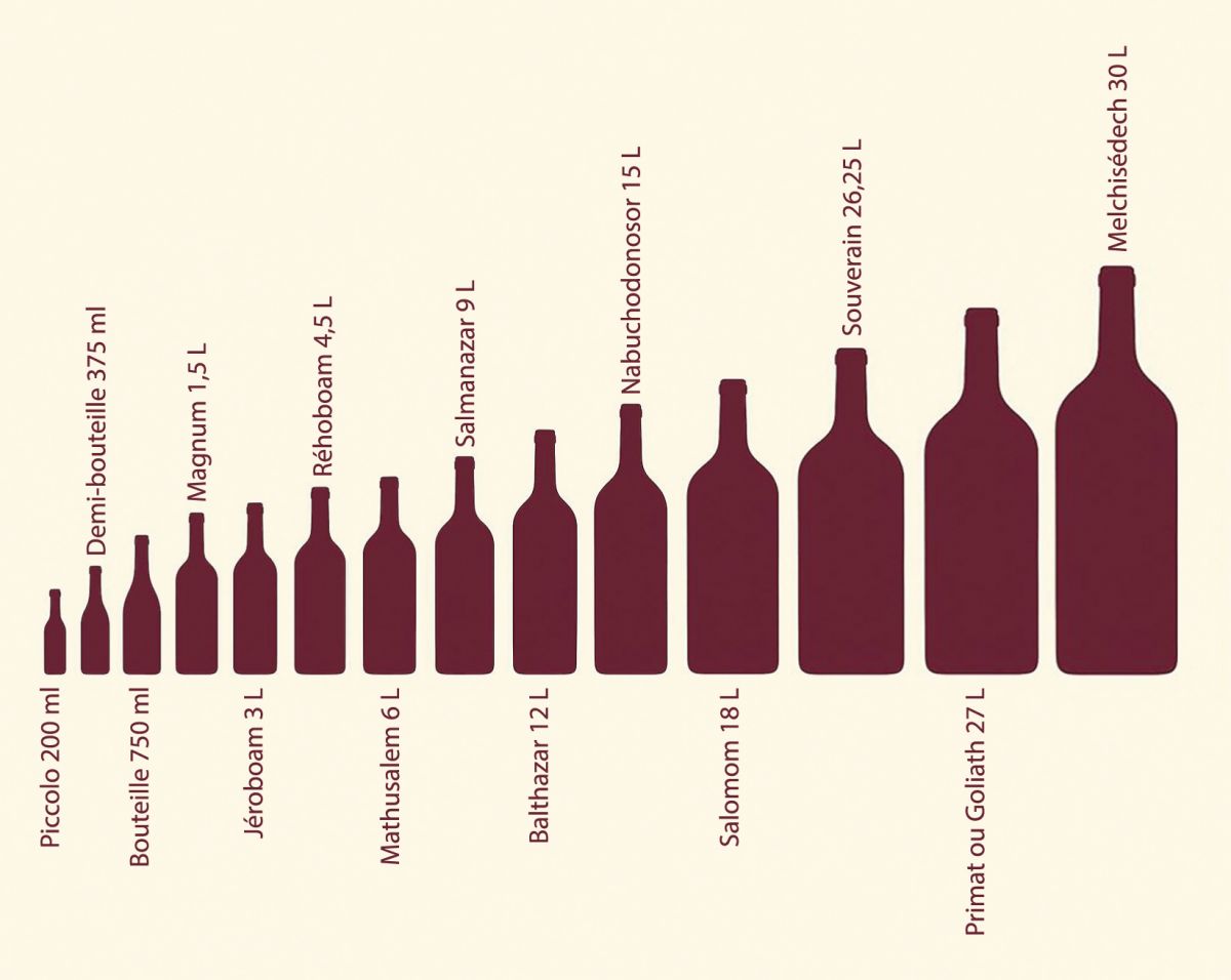 Les tailles des bouteilles de vin : histoire et curiosités