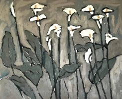 Arums en camaieux, Huile sur toile de Rima Amyuni (90 x 110 cm; 2021)