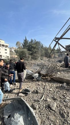 View of the damage caused by an Israeli strike in Kfar Dounin (Sour) on Jan. 25, 2026. (Photo shared by our correspondent Muntasser Abdallah)
