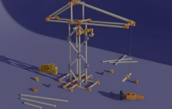 Une grue réalisée à partir du Beaver Edu Construction Kit. Photo tirée du site beavereducation.com