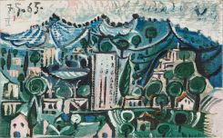 "Paysage" de Pablo Picasso a été adjugé 1,6 million de dollars, en dessous de son estimation comprise entre 2 et 3 millions de dollars. Photo catalogue Sotheby's