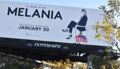 Un panneau publicitaire annonçant le film « Melania » à Culver City en Californie, vandalisé, le 30 janvier 2026. Photo Chris Delmas/AFP