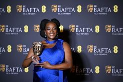 L'actrice nigériane-britannique Wunmi Mosaku, meilleure actrice dans un second rôle pour le film « Sinners » lors de la cérémonie des Bafta British Academy Film Awards au Royal Festival Hall. Photo Justin Tallis/AFP