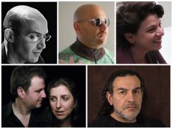 De gauche à droite, de haut en bas : Walid Raad, Raëd Yassin, Hala Schoukair, Joana Hadjithomas et Khalil Joreige et Khaled Sabsabi. Photos DR/Collage L'OLJ