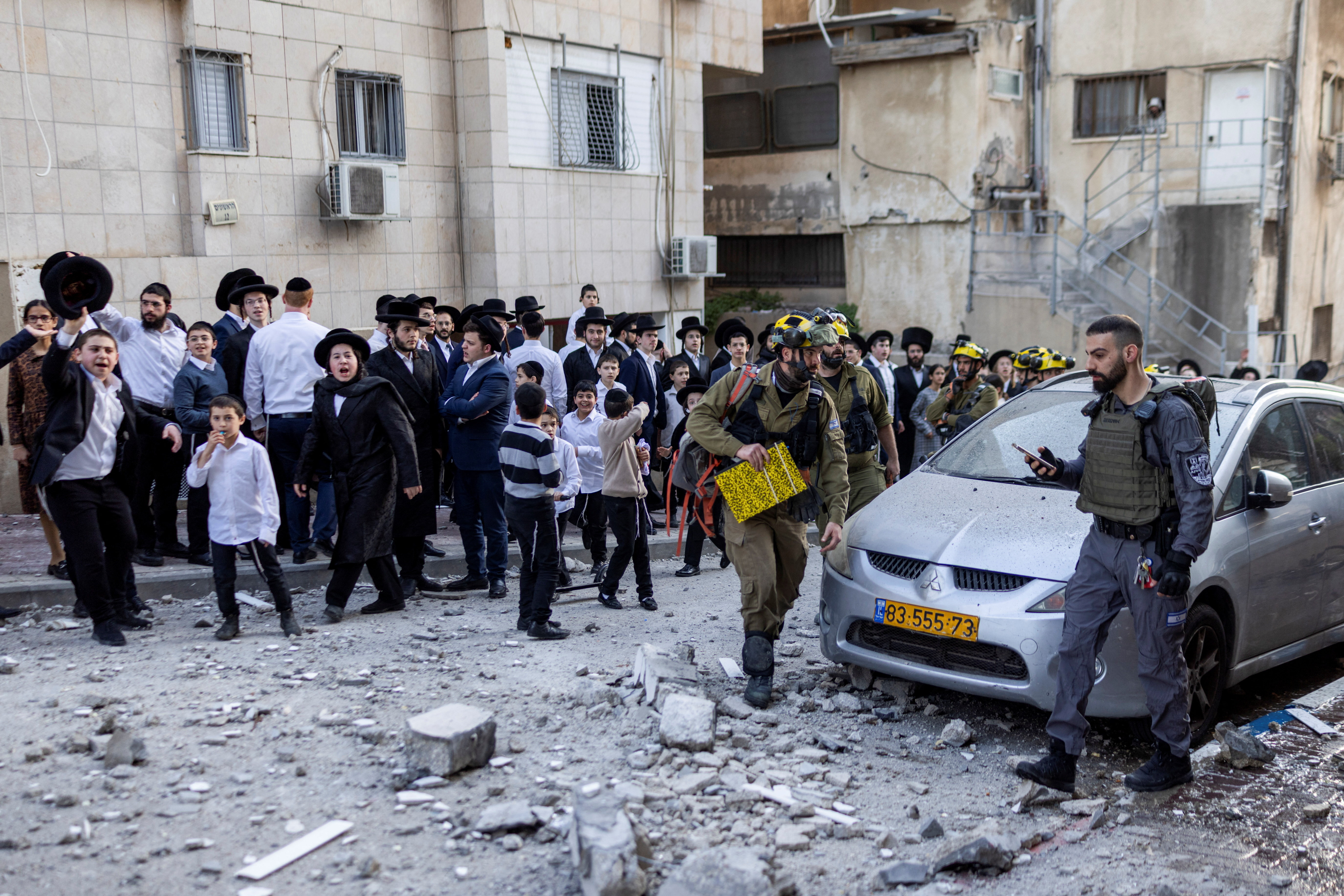 Some missiles evade the Iron Dome, like here in Bnei Brak. REUTERS/Itai Ron