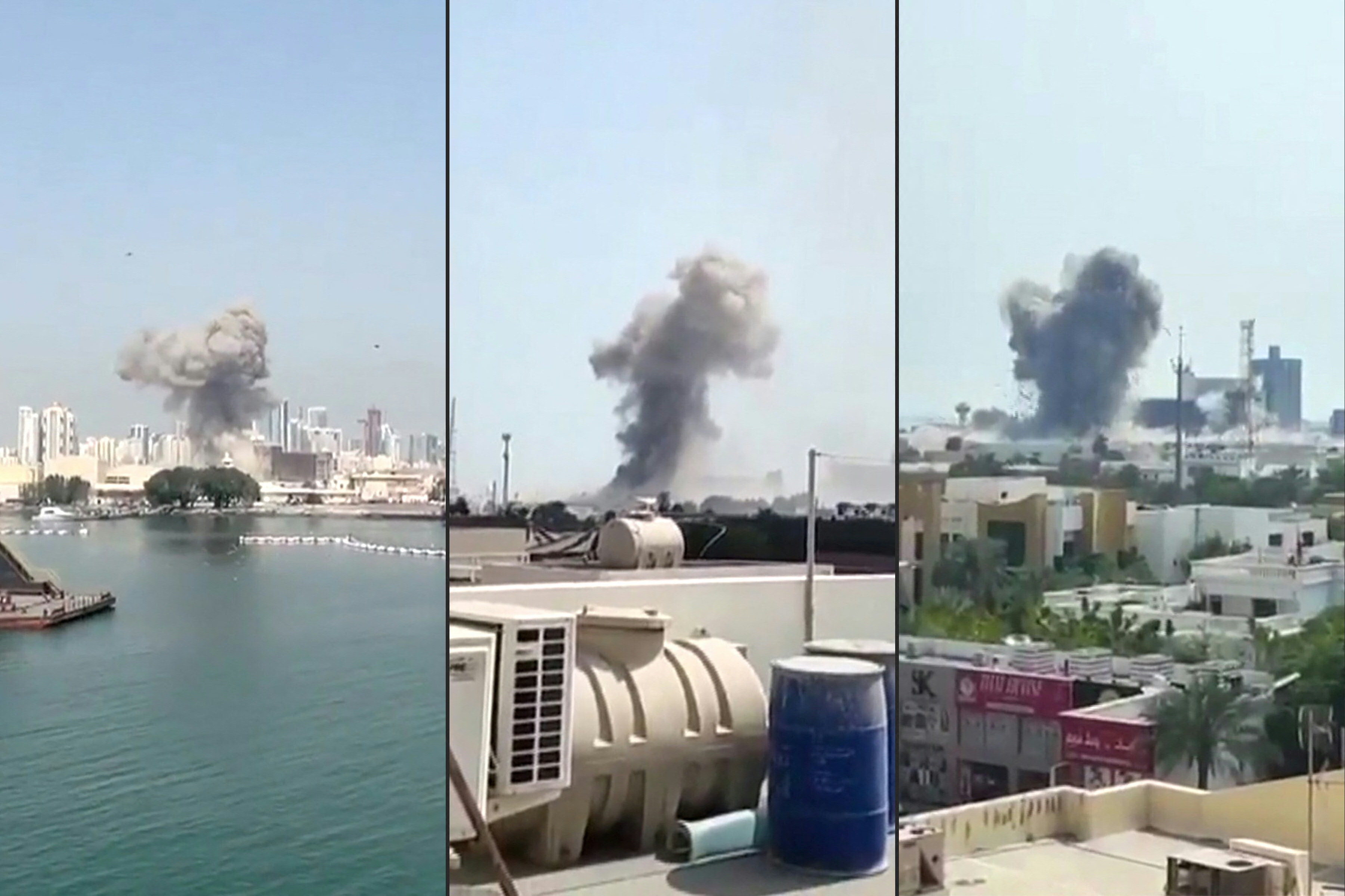 Bahrain, where the U.S. Navy's Fifth Fleet is stationed, is particularly targeted by Iranian missiles. Photo UGC / AFP