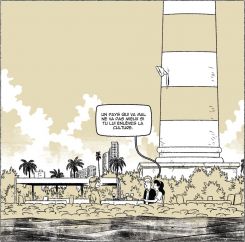 Image tirée de la bande dessinée « Tout mais pas Beyrouth », scénarisée par Mathieu Diez et illustrée par Jibé, aux éditions Delcourt/Encrages. Image fournie par les auteurs