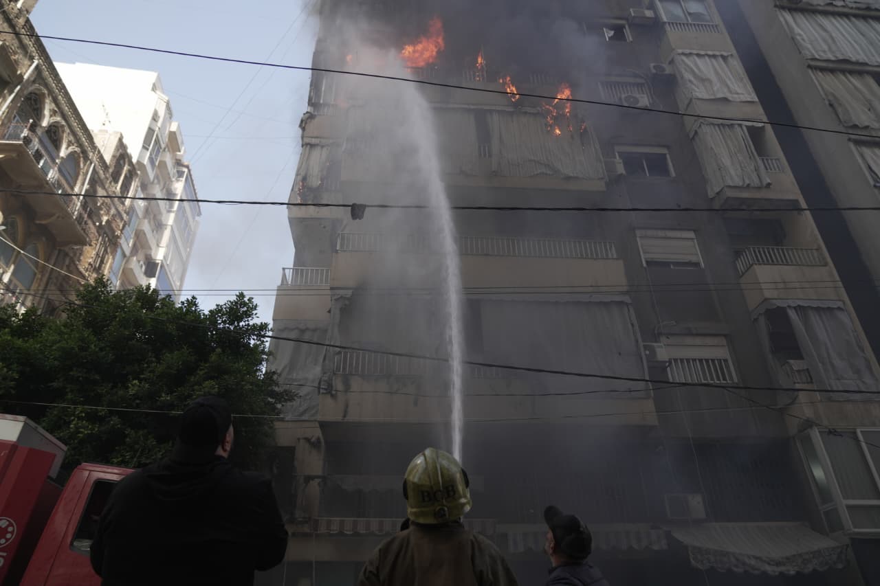 Our journalists at the scene reported several apartments in the targeted building were set ablaze. (Credit: Mohammad Yassin/L’Orient Today)