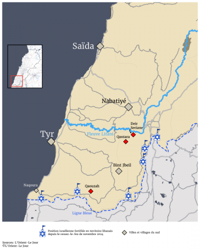 En carte : les villages du Liban-Sud théâtres de combats au sol, ces dernières heures, entre le Hezbollah et l'armée israélienne