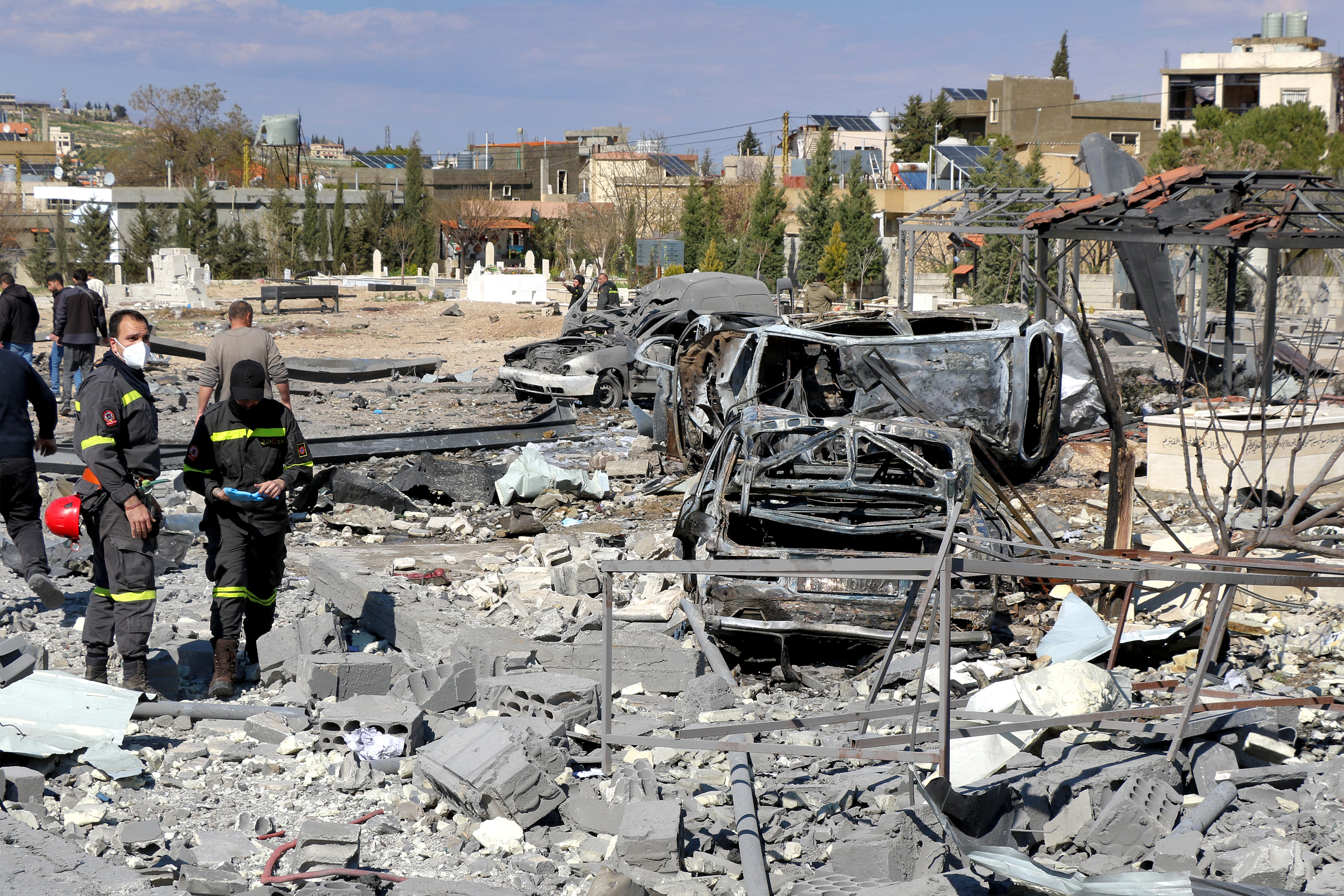 Les frappes ont également visé la Békaa. Comme ici à Chmestar. Nidal SOLH / AFP
