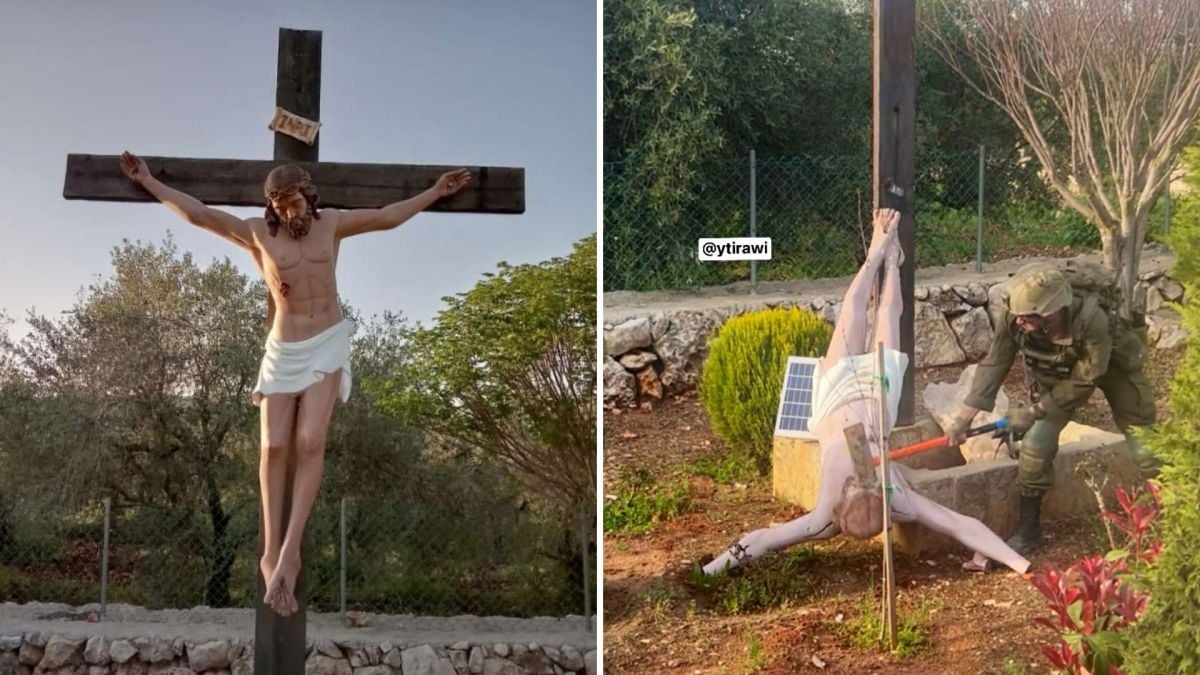 L'armée israélienne confirme qu'un soldat israélien a vandalisé une statue du Christ au Liban-Sud