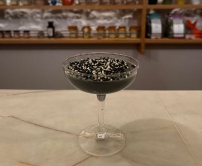 Carla Rebeiz's simple black sesame mouhallabieh