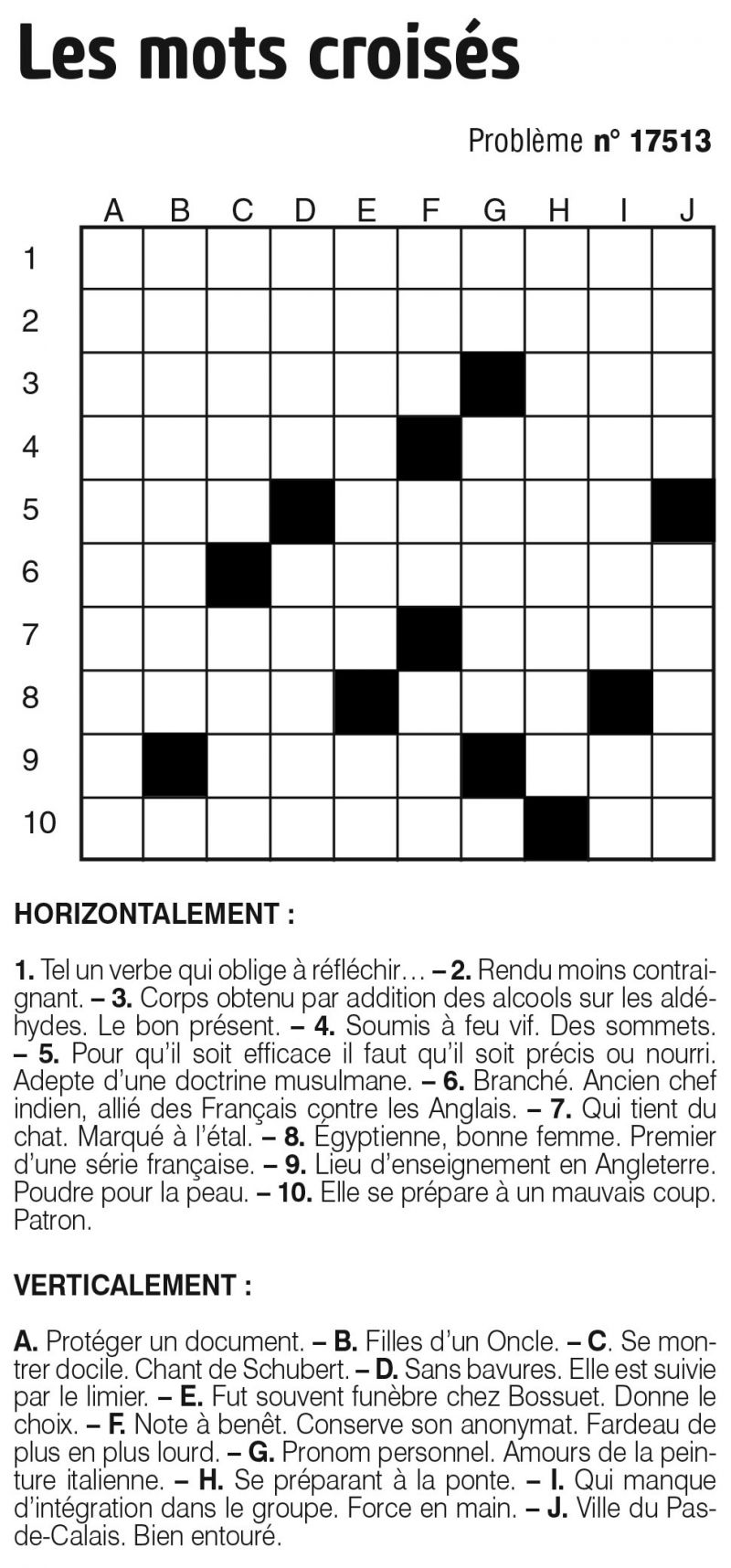Les mots croisés