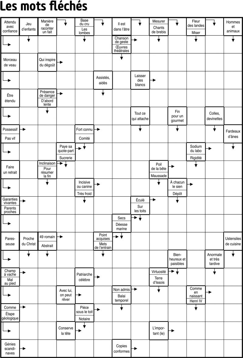 Les mots fléchés