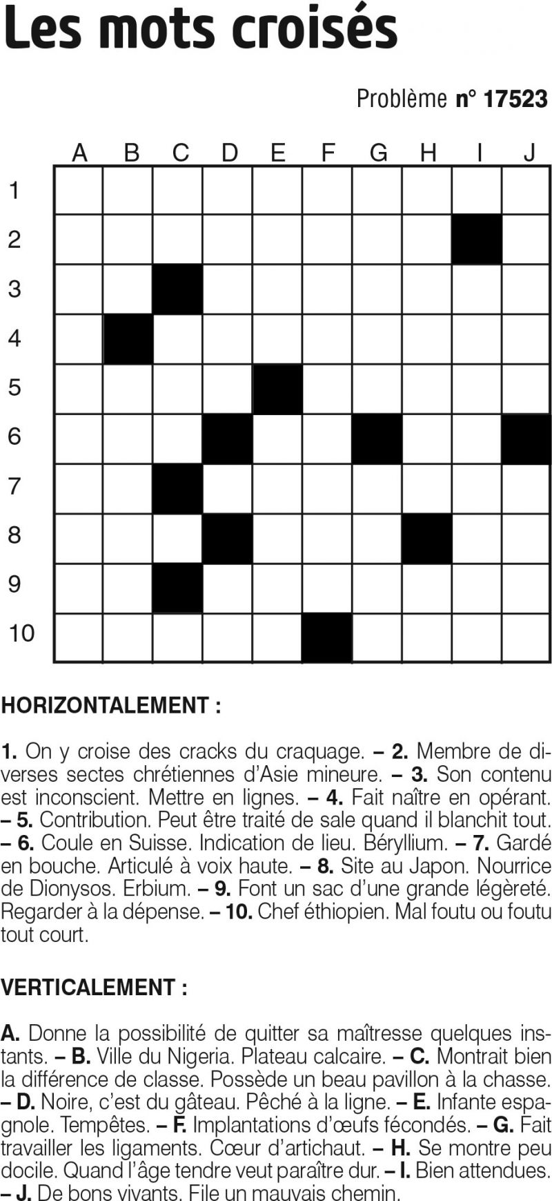 Les mots croisés