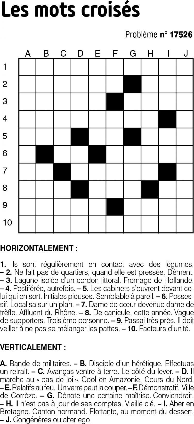 Les mots croisés