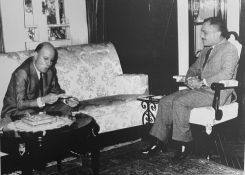 Edouard Saab with King Hussein of Jordan. (Credit: Edouard Saab Family)