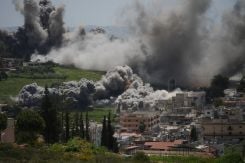 Une série de bombardements israéliens contre la ville de Nabatiyé au Liban-Sud, le 16 avril 2026. Photo Mohammad Yassine/L’Orient-Le Jour