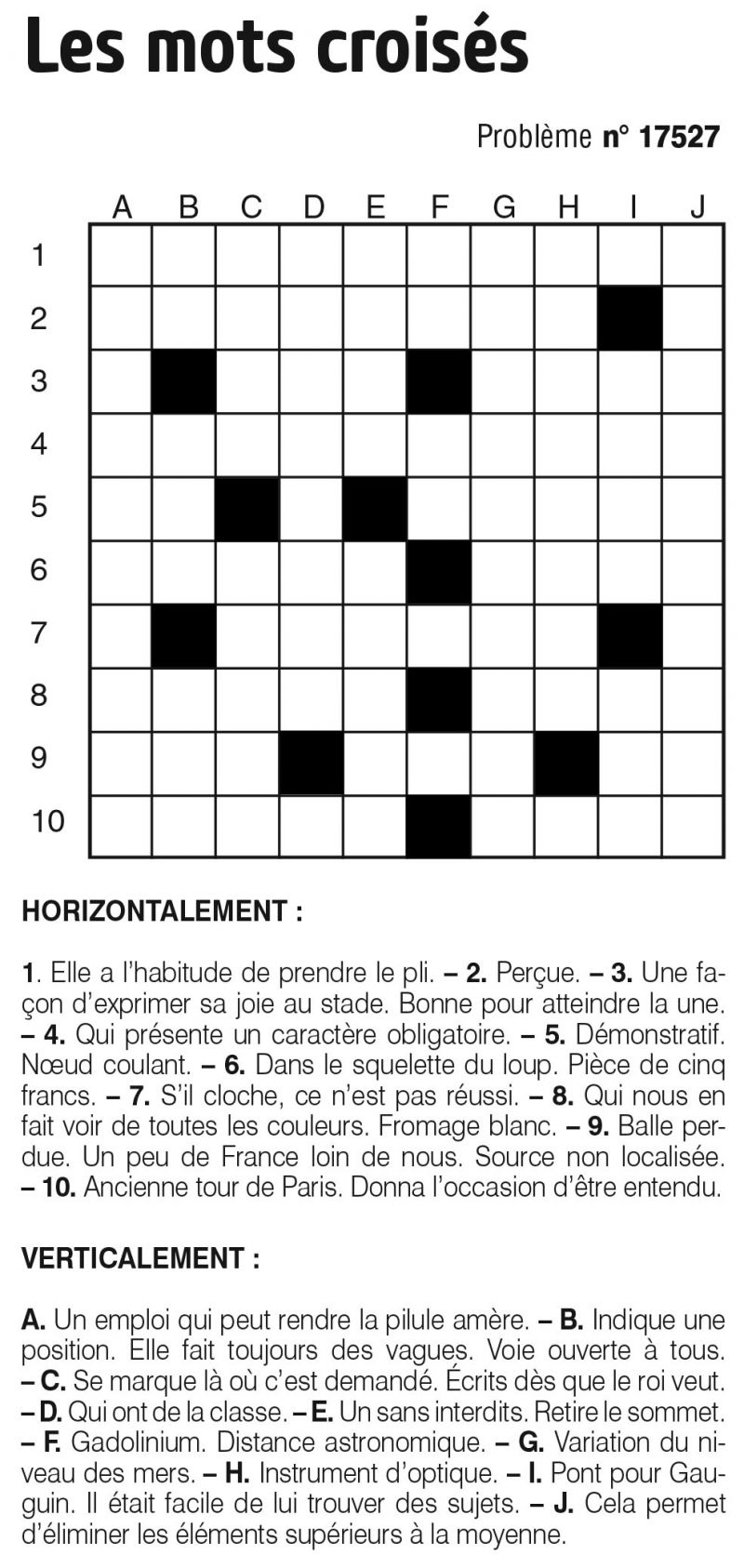 Les mots croisés