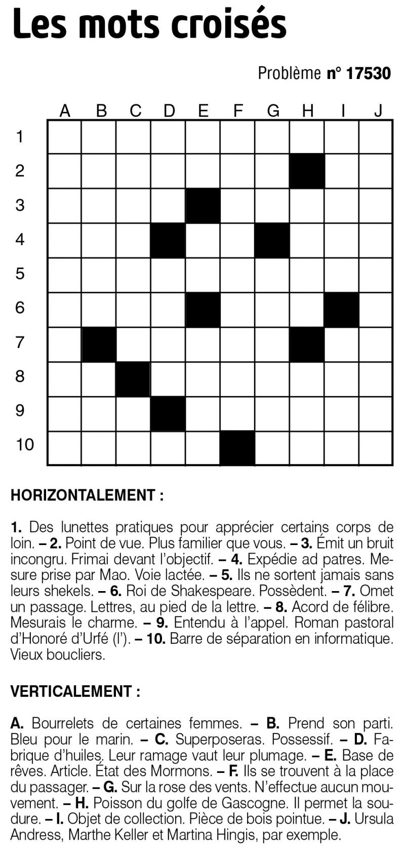 Les mots croisés