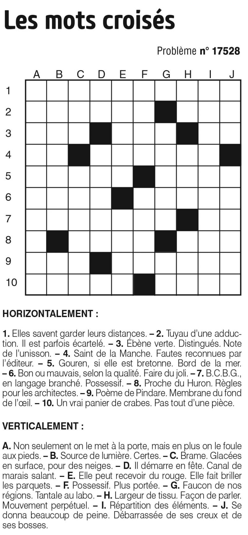 Les mots croisés