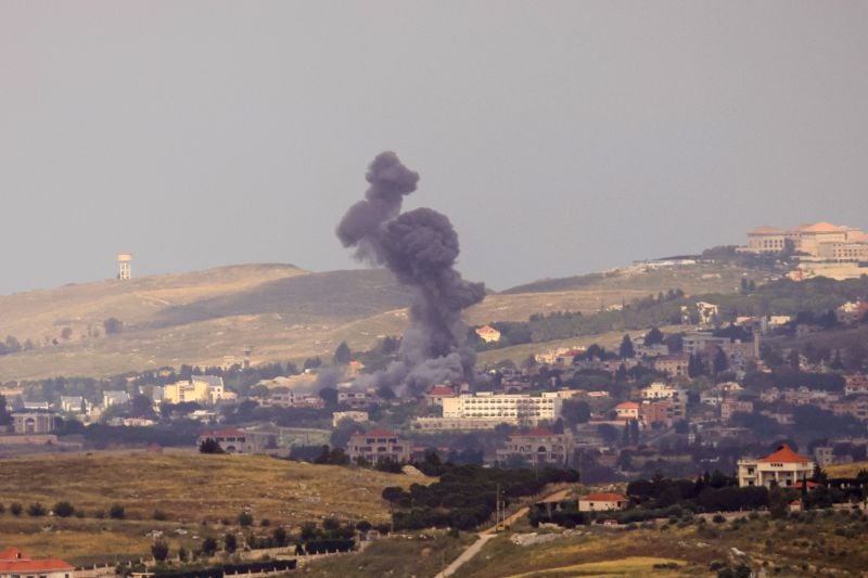 A Lebanese Civil Defense center bombed and totally destroyed by Israel in Nabatiyé