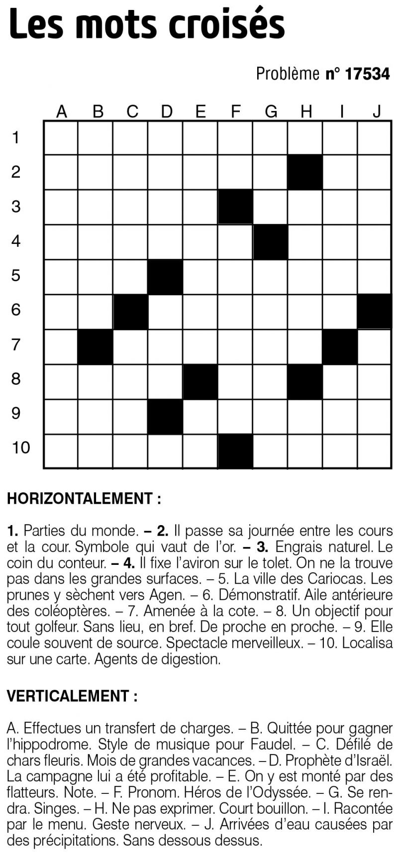 Les mots croisés