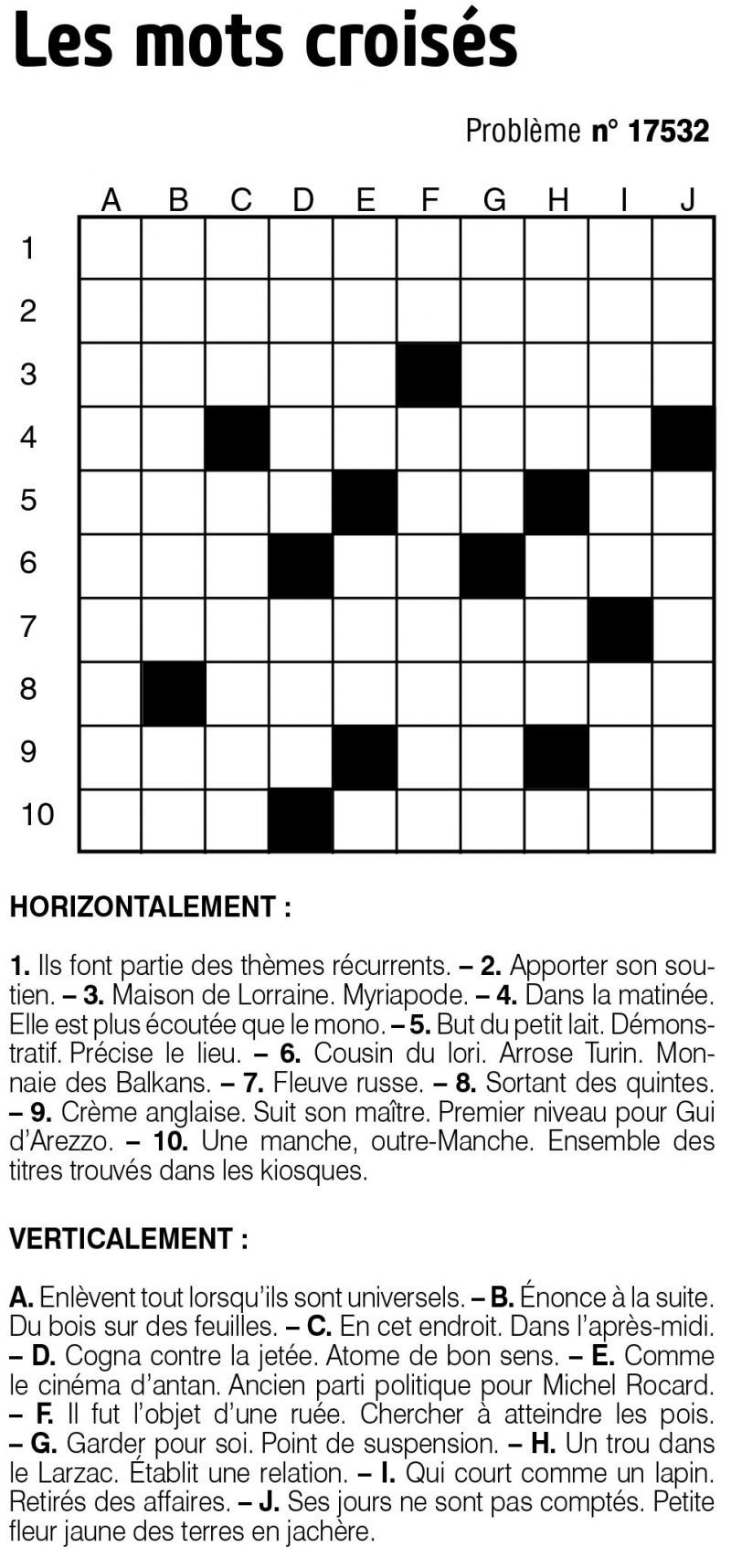 Les mots croisés