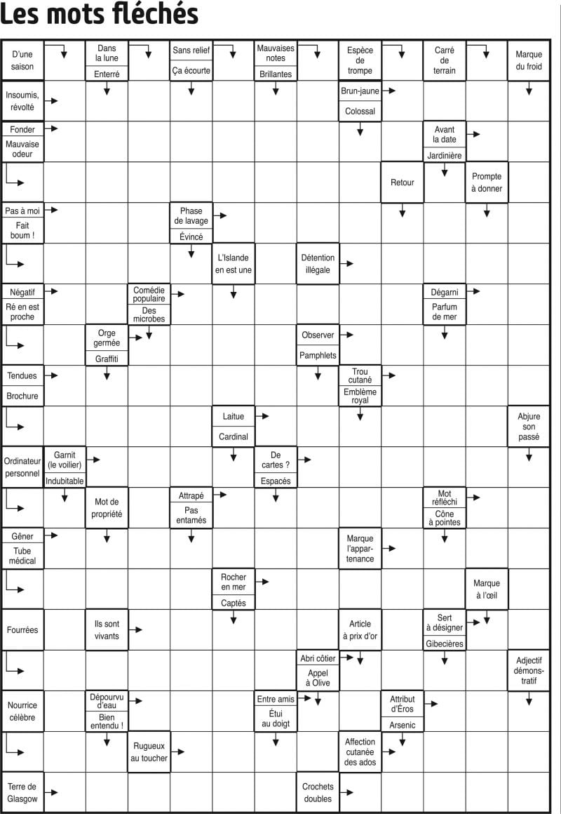 Les mots fléchés