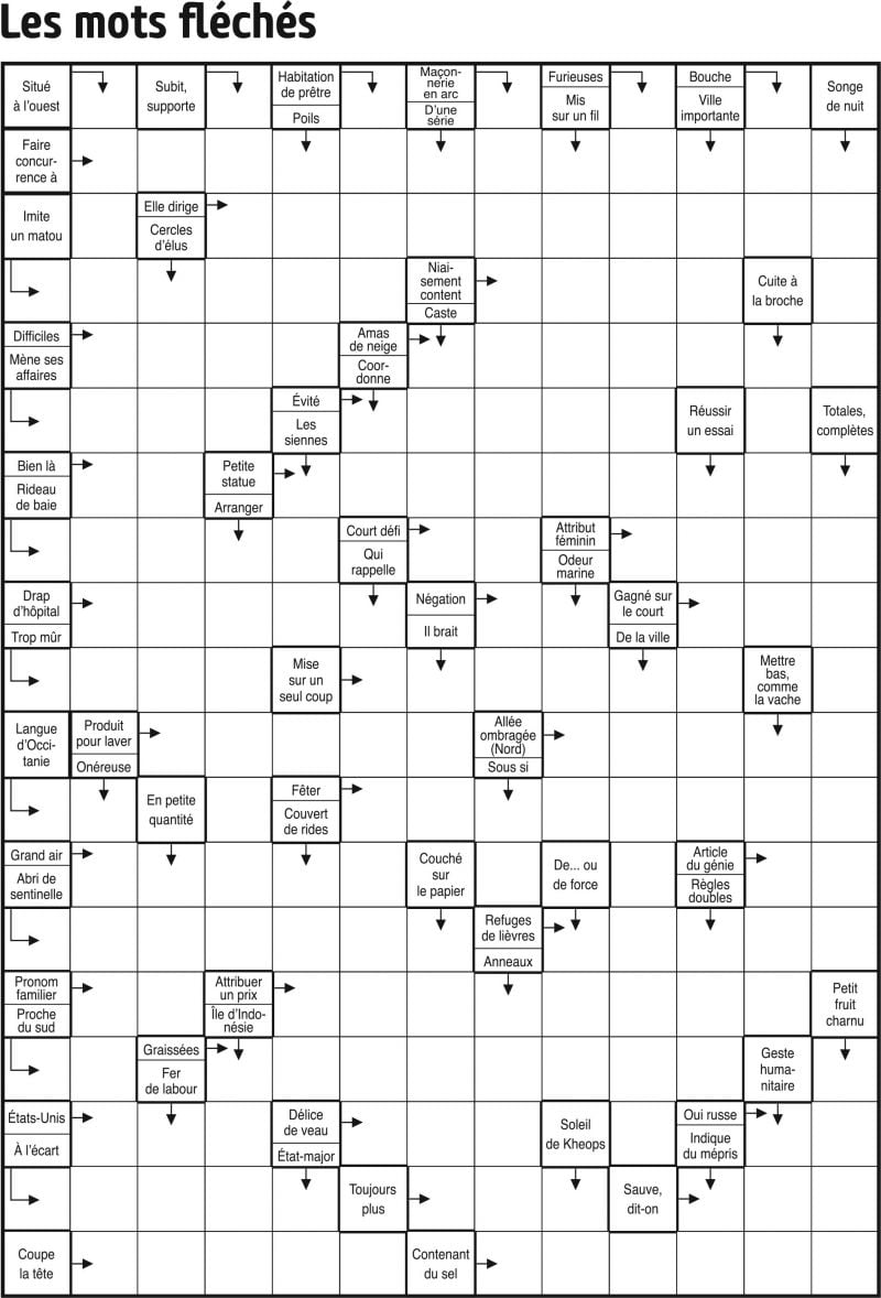 Les mots fléchés