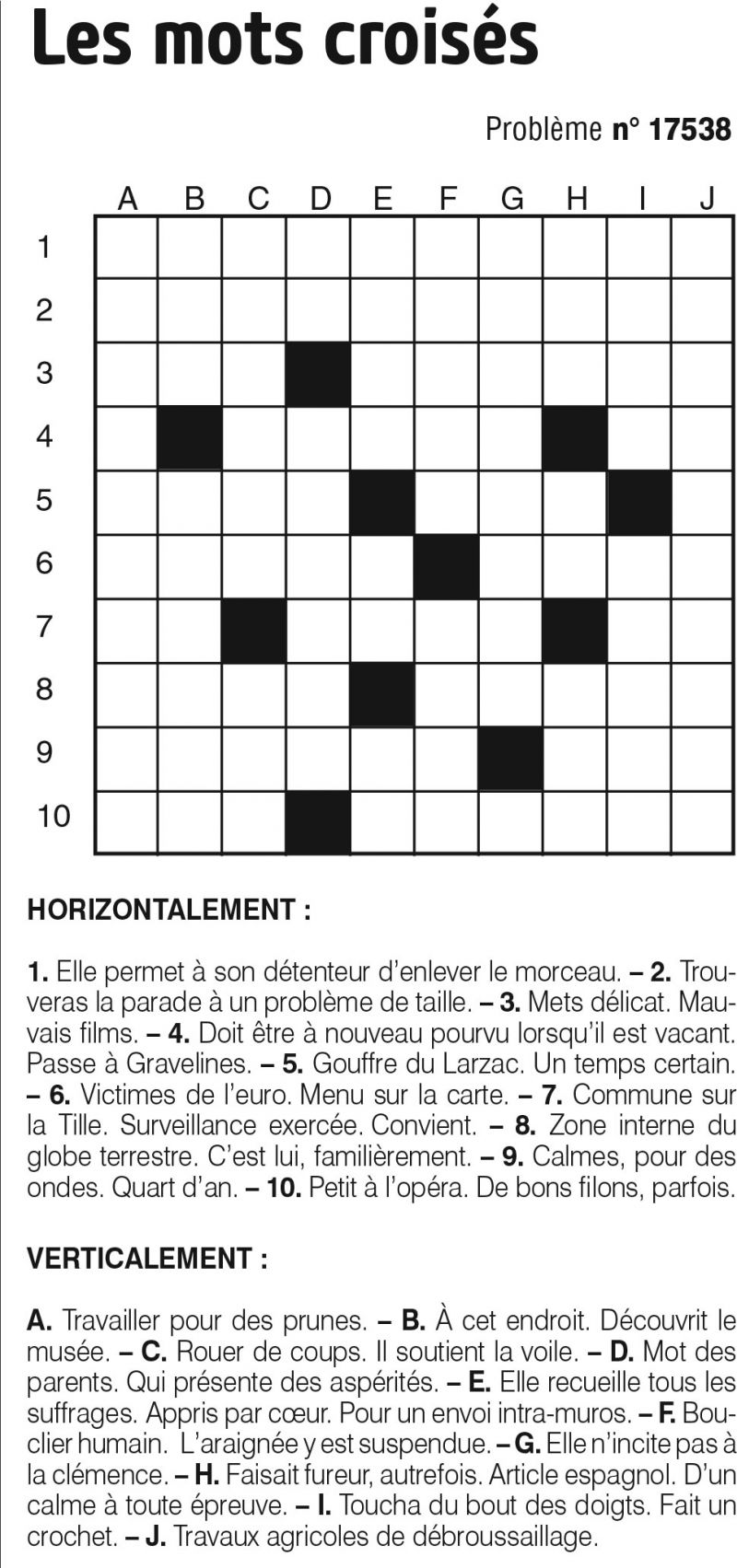 Les mots croisés