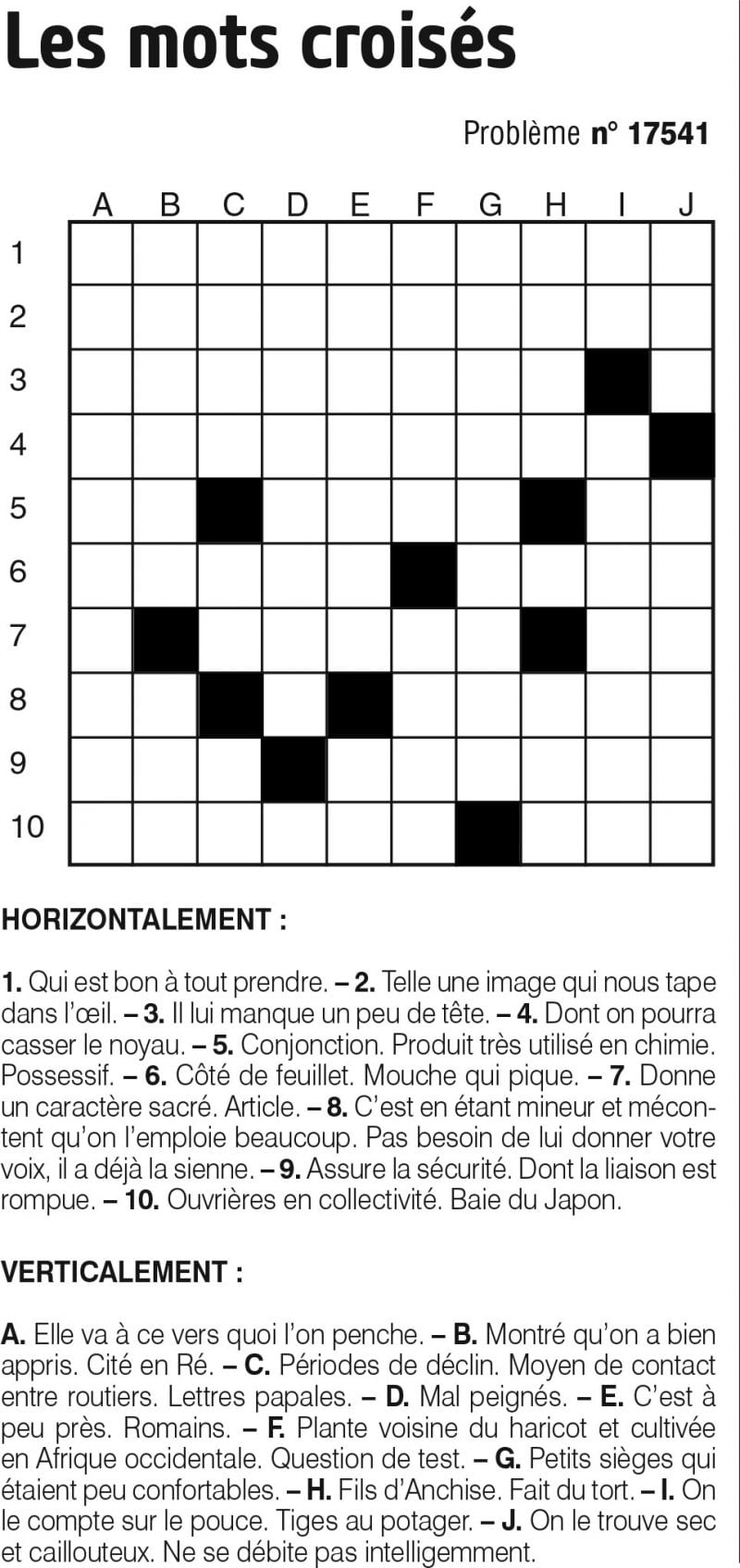 Les mots croisés