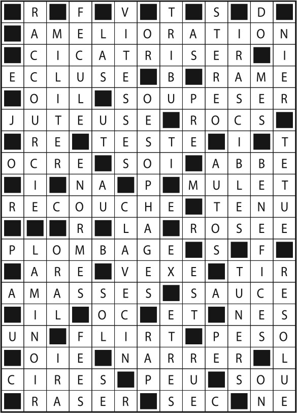 Solutions des mots fléchés du précédent numéro