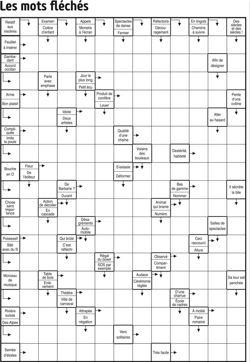 Les mots fléchés