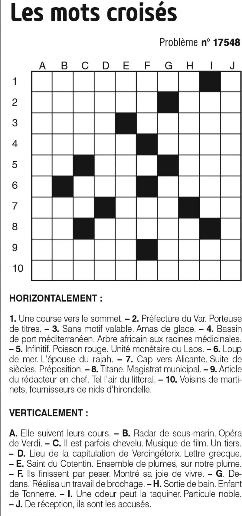 Les mots croisés