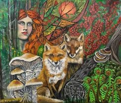 Une toile de Tracy Chamoun intitulée « Fox Magic ». Avec l'aimable autorisation de l'artiste