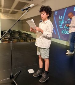Sam Bitar, 11 ans, le plus jeune poète engagé de cette Nuit des idées. Photo ZZ/L'OLJ