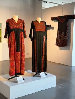 The geometric patterns of Palestinian embroidery preserve the visual memory of the ancient civilizations of the Levant. Photo Nabu Museum