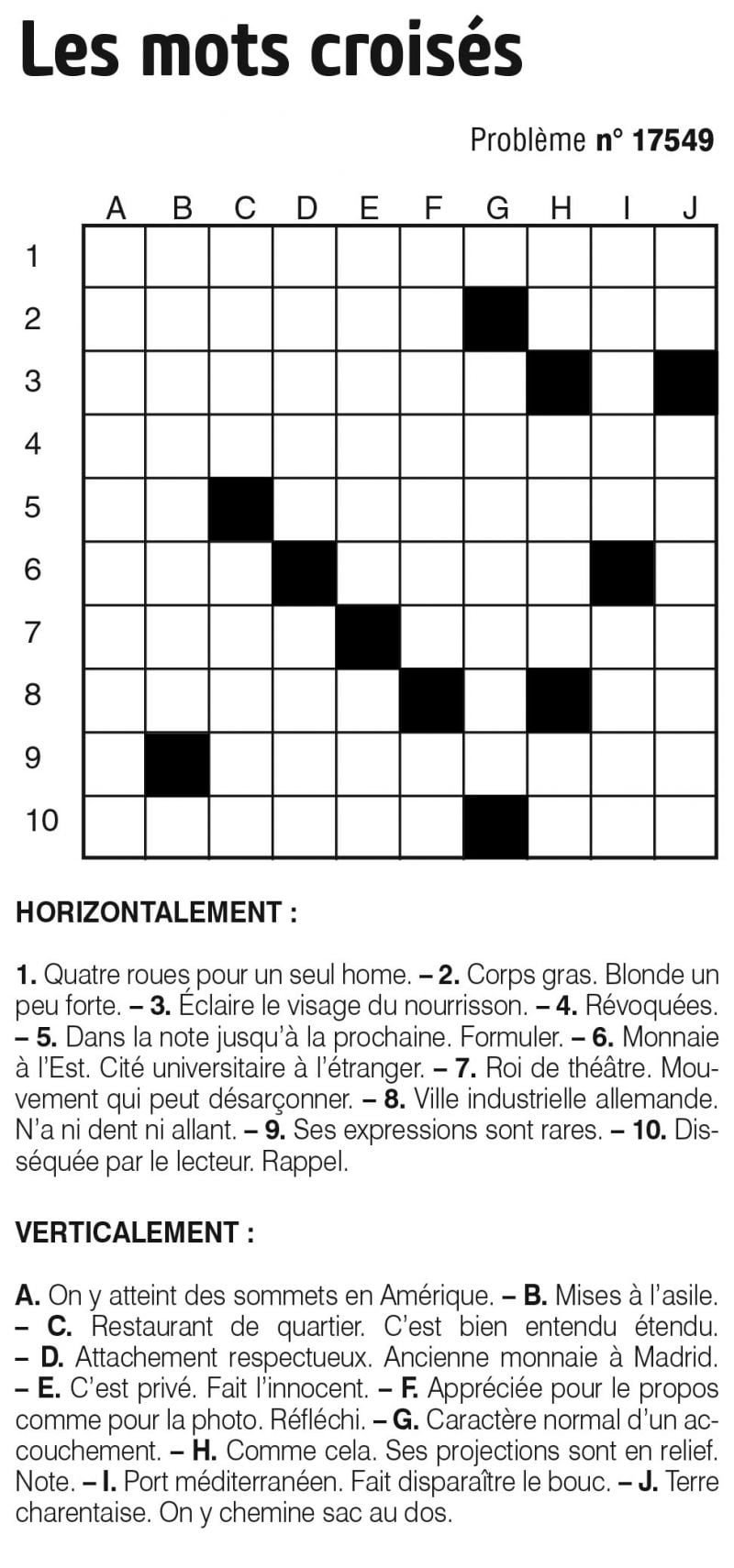 Les mots croisés