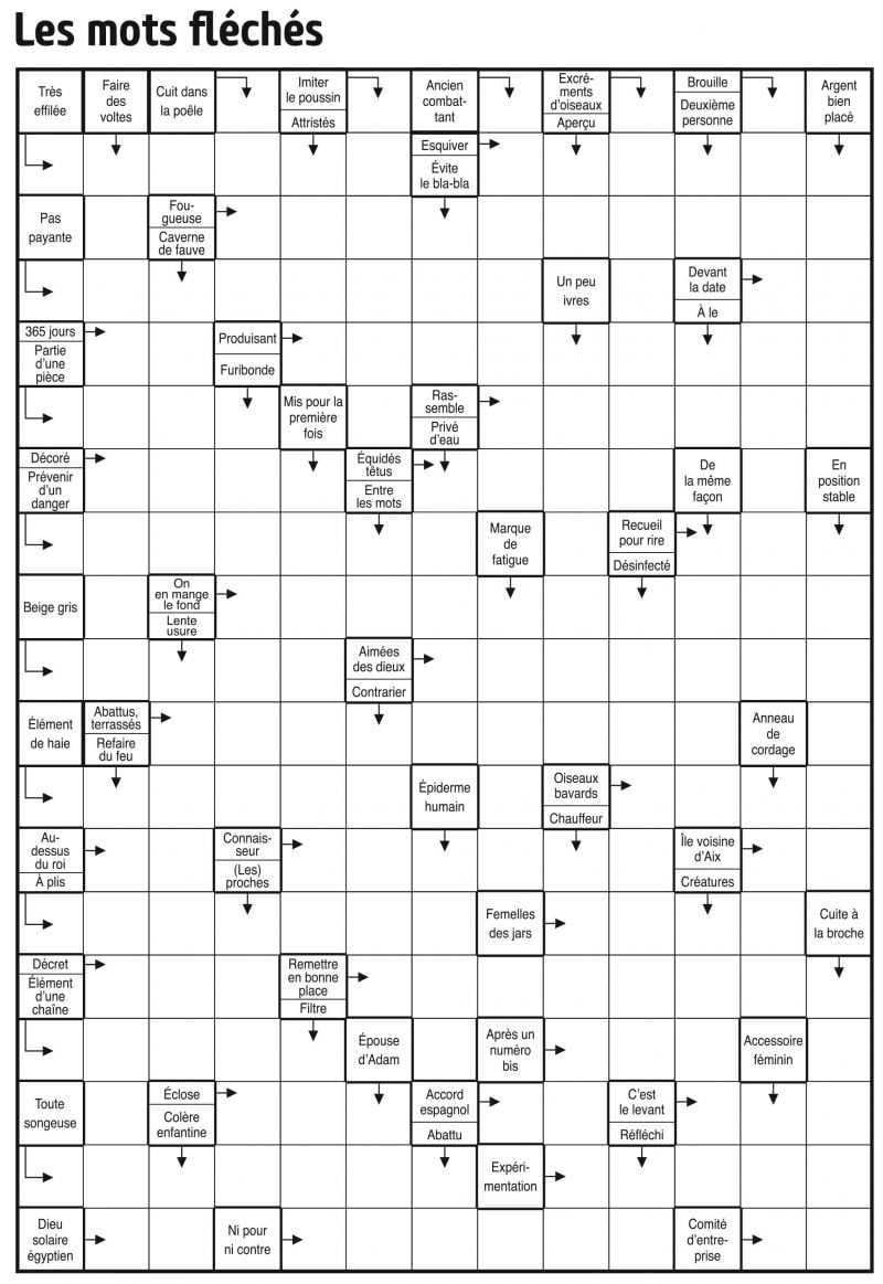 Les mots fléchés