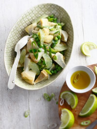 Artichoke and pea salad (Salatit ardichawkeh) by Liza Soughayar Asseily