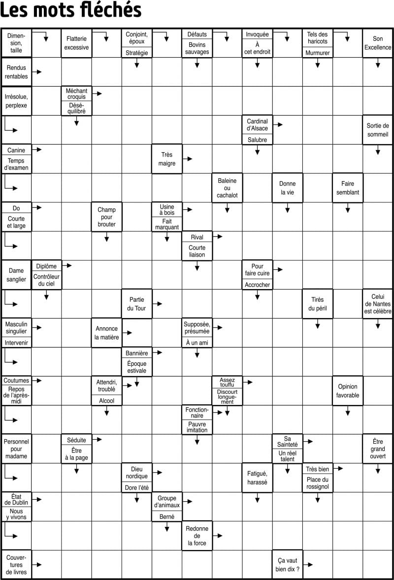 Les mots fléchés