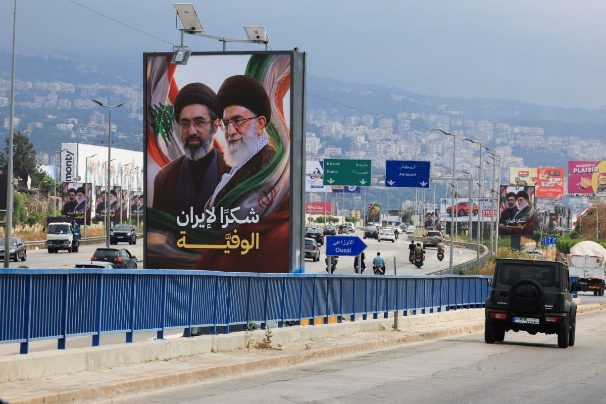 Posters thanking Iran displayed along road to Beirut airport
